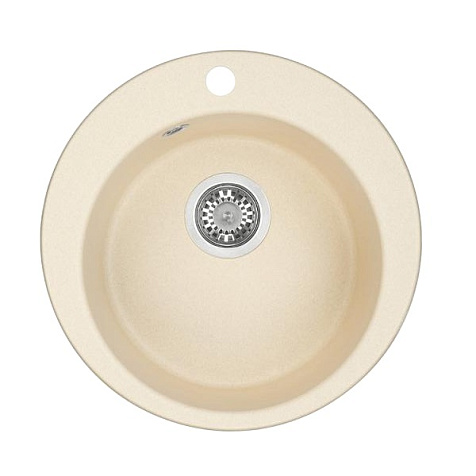Мойка каменная Aquaton Иверия, 480х480х190 мм, молочная купить в СОМ
