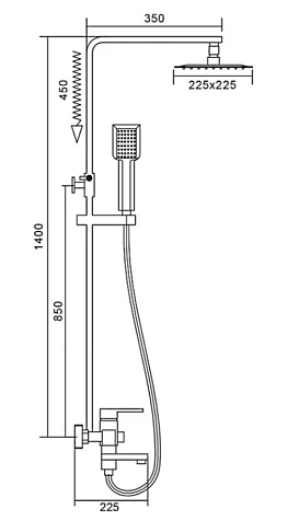 Система душевая Frap F2420, тропический душ, хром купить в СОМ