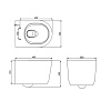 Унитаз подвесной Comforty CF3C789WH, безободковый, торнадо, дюропласт, микролифт купить в СОМ