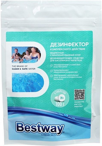 Средство дезинфицирующее комплексного действия медленный Bestway 7825827 купить в СОМ