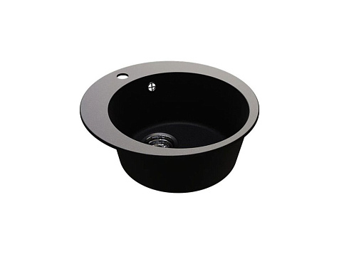 Мойка каменная Mixline ML-GMU01, d475 х170 мм, врезная, черный купить в СОМ