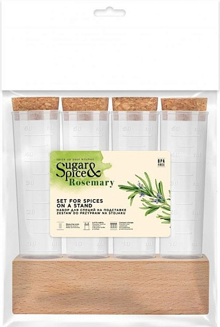 Банка Sugar&Spice Rosemary для специй 4шт на подставке купить в СОМ