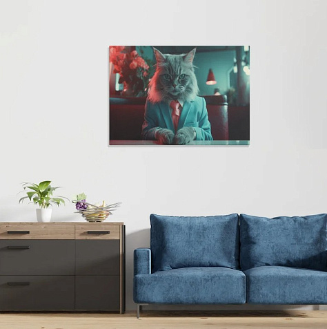 Картина "Кот в кафе",  50х70 см купить в СОМ