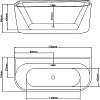 Ванна акриловая Loranto CS-12-170, 1700 х750 мм, пристенная купить в СОМ