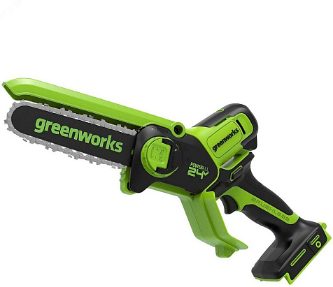 Пила ручная аккумуляторная Greenworks GD24CSMNX, 24В, шина 15см, без АКБ и ЗУ, бесщеточная купить в СОМ