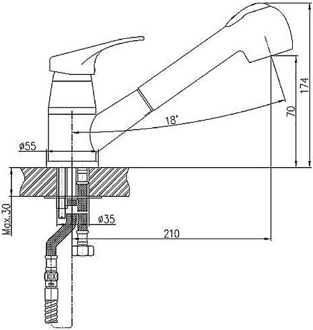 Смеситель для мойки Haiba HB6013, вытяжной купить в СОМ