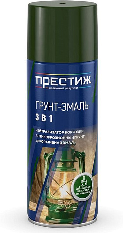 Грунт-эмаль аэрозоль Престиж, черный, 520 мл купить в СОМ