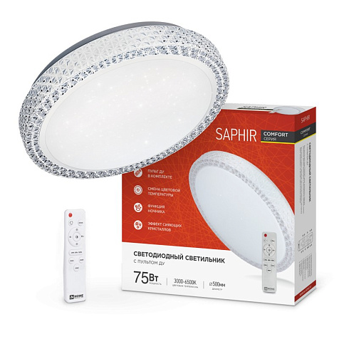 Светильник светодиодный InHome COMFORT SAPHIR 75Вт 3000-6500K 6000Лм 500x100мм  ПДУ купить в СОМ
