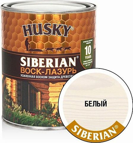 Воск-лазурь Husky Siberian, белый, 0.9л купить в СОМ