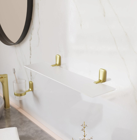 Полка для ванной Kleber Gold KLE-GOLD034, стекло купить в СОМ
