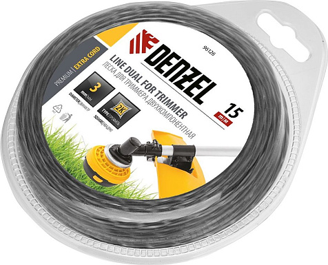 Леска для триммера Denzel Extra cord, 3.0 мм, 15 м, квадрат купить в СОМ