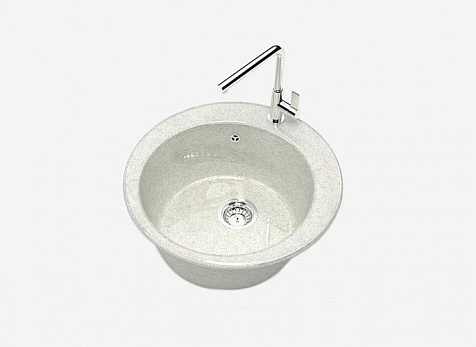 Мойка каменная Granit Bergg Виктори Z30Q15, 475 х475 х180 мм, белый гранит купить в СОМ
