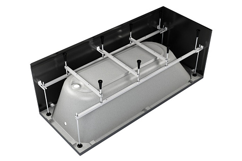 Ванна акриловая Strict Black, 1500 x700 мм, каркас, экран купить в СОМ