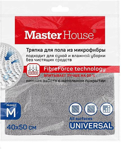Тряпка для пола Master House 40x50см M микрофибра купить в СОМ