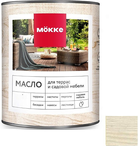 Масло Mokke, для террас, белый, 0.75 л купить в СОМ