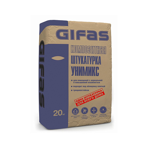 Штукатурка комплексная ГИФАС Унимикс, 20 кг купить в СОМ