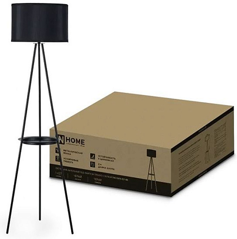 Торшер InHome ТНО 04ПВ-E27-BB 60W E27 полка, черный/черный 350x350x1520 купить в СОМ