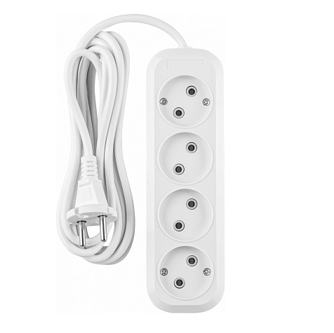 Удлинитель ОНЛАЙТ OPE-S-04-200-X-2x1  4 гн, 2 м, БЗ, 10А IP20 белый купить в СОМ