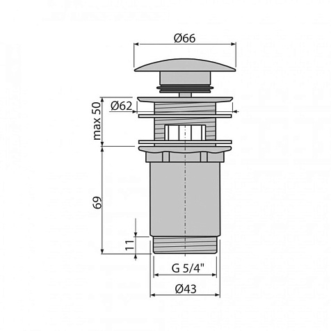 Водослив для раковины Alcaplast A392C, Click-Clak купить в СОМ