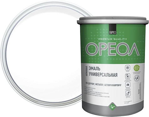 Эмаль акриловая Ореол, белая матовая, 1.1 кг купить в СОМ
