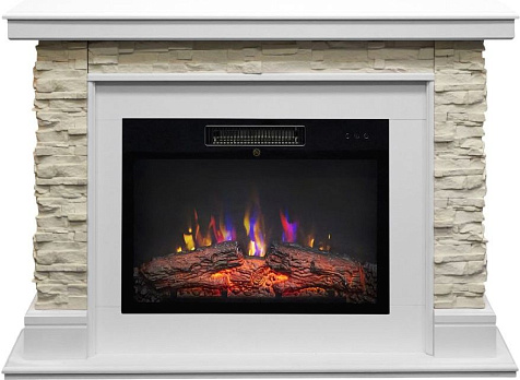 Камин электрический RealFlame Kendal-S 24, с порталом Аризона 24 WTM-F511, МДФ, цвет белый купить в СОМ