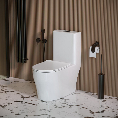 Унитаз монолит Grossman Classic GR-4488SQ, торнадо, безободковый, сиденье микролифт купить в СОМ
