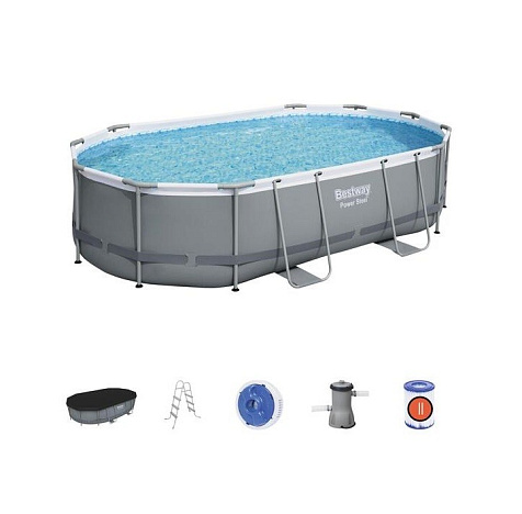 Бассейн каркасный Bestway 56448 488х305х107см+фильтр-насос+лестница купить в СОМ