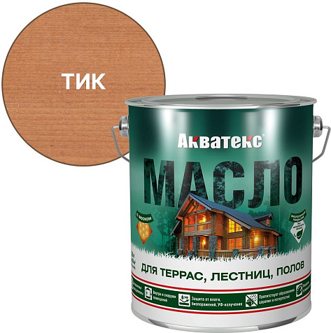 Масло для террас Акватекс, тик, 2,5 л купить в СОМ