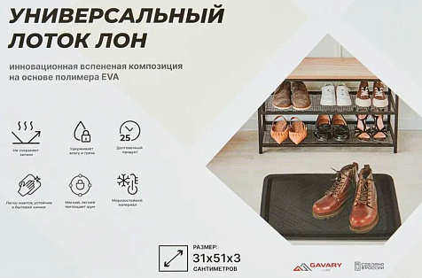 Лоток универсальный Лон черный 31х51х3 см купить в СОМ