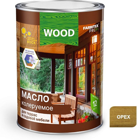 Масло Farbitex Profi Wood для террас и садовой мебели, орех, 0.75 л купить в СОМ