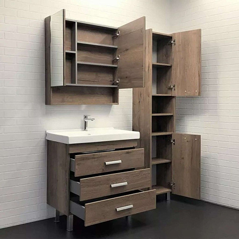 Пенал подвесной Comforty Никосия-35 дуб темный купить в СОМ