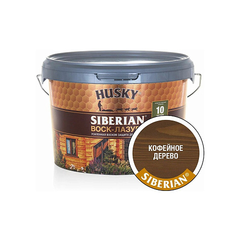 Воск-лазурь Husky Siberian, кофейное дерево, 2,5л купить в СОМ