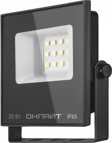 Прожектор светодиодный ОНЛАЙТ OFL-03-20-6.5K-BL-IP65-LED 20Вт IP65 6500К 1600лм черный купить в СОМ