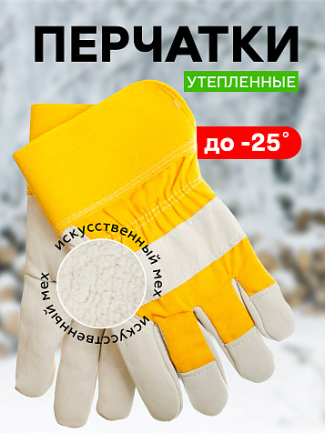 Перчатки кожаные Praktische Home Трал G-132, комбинированные утепленные купить в СОМ