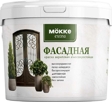 Краска акриловая Mokke Extra, фасадная, 6 кг купить в СОМ