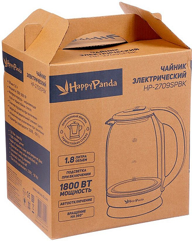 Чайник 1.8л HP-2709 ЗНЭ стекло подсветка 1,8кВт купить в СОМ