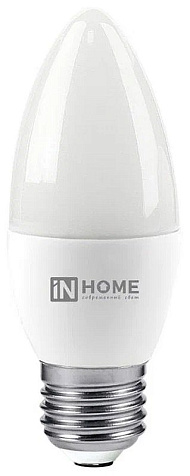 Лампа светодиодная IN HOME, 11Вт, 230В, Е27, 3000К, свеча купить в СОМ