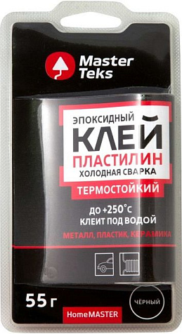 Клей-холодная сварка MasterTeks HomeMaster, термостойкий, черный, 55 гр купить в СОМ