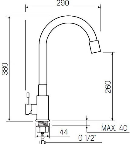 Смеситель для мойки Ростовская мануфактура SUS124BL-016F купить в СОМ
