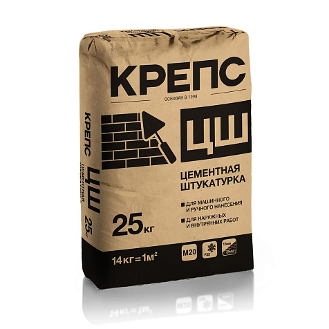 Штукатурка цементная Крепс ЦШ, 25 кг купить в СОМ