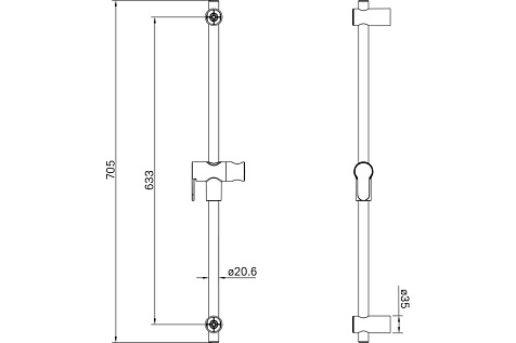 Стойка душевая Iddis Ray RAY70BCi17, хром матовый купить в СОМ