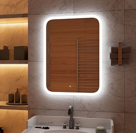 Зеркало Led Glamour, 500х700 мм, с сенсором купить в СОМ
