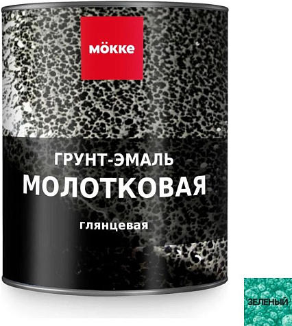 Грунт-эмаль молотковая МОККЕ, зеленый, 0,8кг купить в СОМ