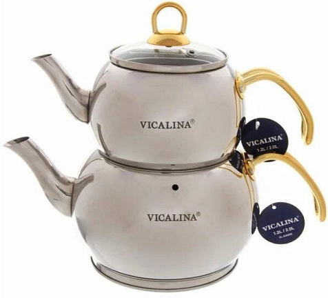 Чайник Vicalina 1,2+2л двойной серебряный VL-AA02G купить в СОМ