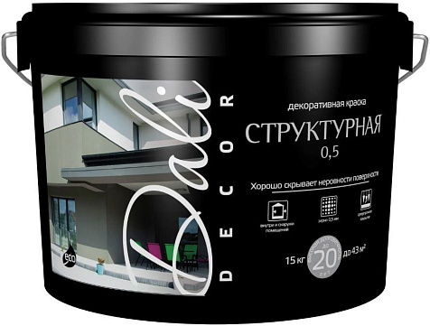 Краска декоративная Dali Decor Структурная 0,5, 15кг купить в СОМ